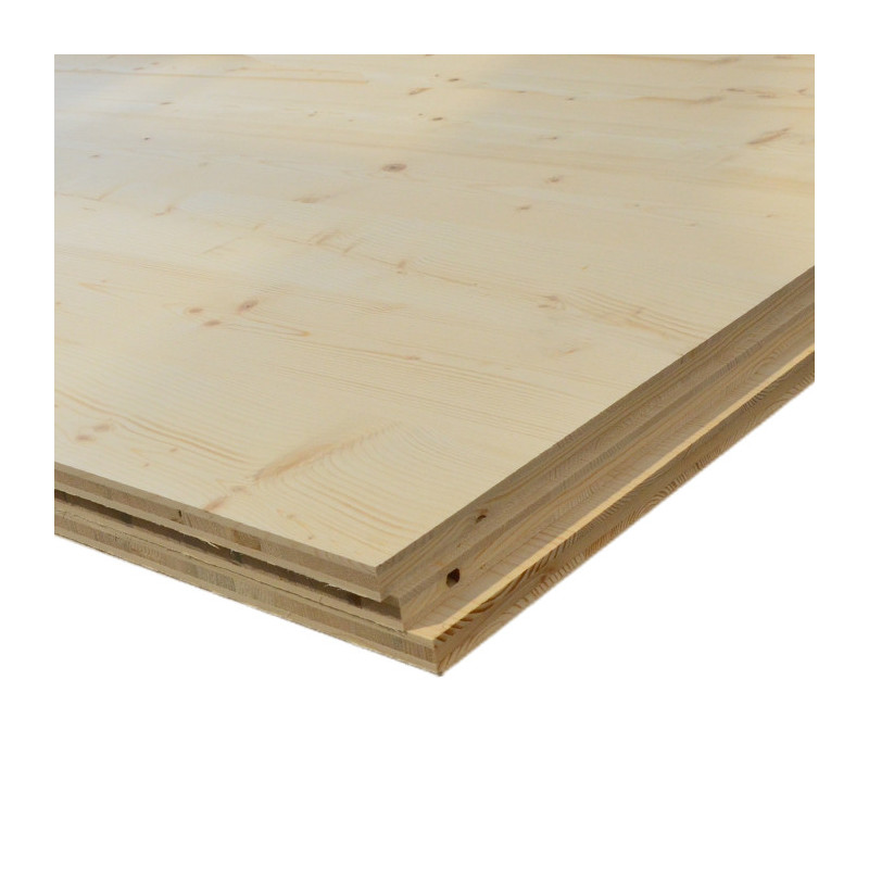 3 Plis Épicéa B/C+ 2500 x 2050 mm vue tranche coté