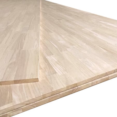 Panneau lamellé collé hévéa panneau épaisseur tranche coté