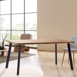 grande table rectangle avec 4 Pied de table Incliné H.71cm - Noir