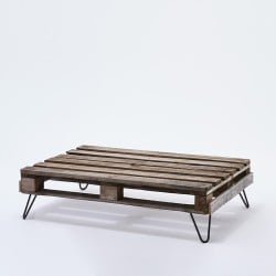 table basse avec  4 Pieds de table basse Double fil - Modèle incliné - H.16cm - Noir