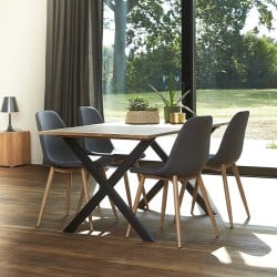 Pied de table métal en croix hauteur 71 cm style industriel