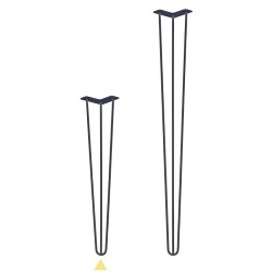 Pied de table Triple fil - Modèle droit - Noir Hauteur 71cm