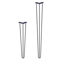 Pied de table Triple fil - Modèle droit - Noir 2 hauteurs