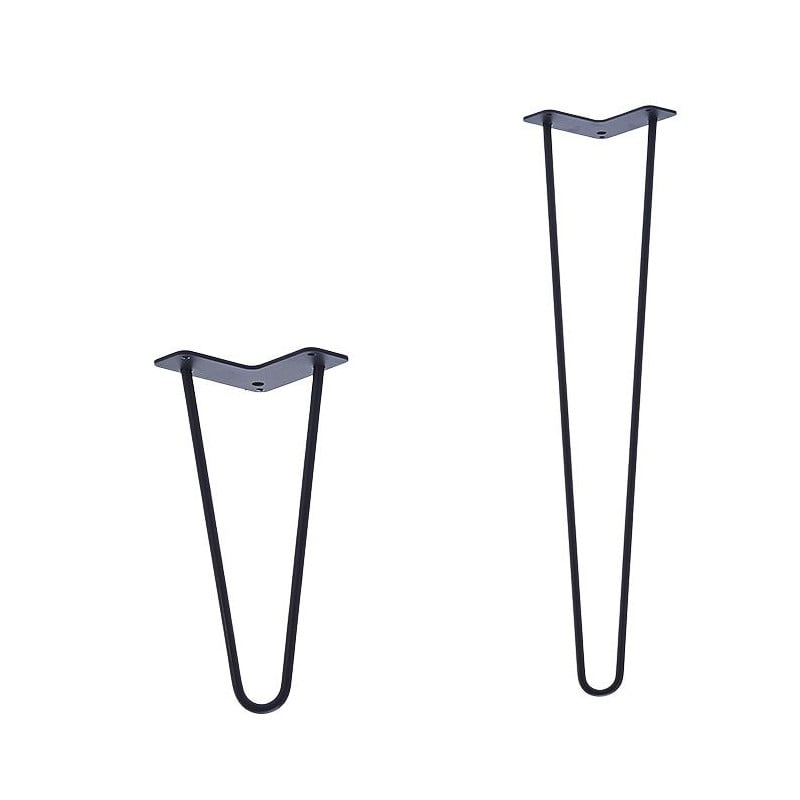 Pied de table Double fil - Modèle droit - Noir en hauteur 71cm et hauteur 110cm