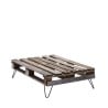 table basse avec une palette ne bois avec 4  Pieds de table basse Double fil - Modèle incliné - H.16cm - Noir