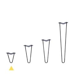 Pieds de table basse Double fil - Modèle incliné - H.16cm - Noir plus petite hauteur